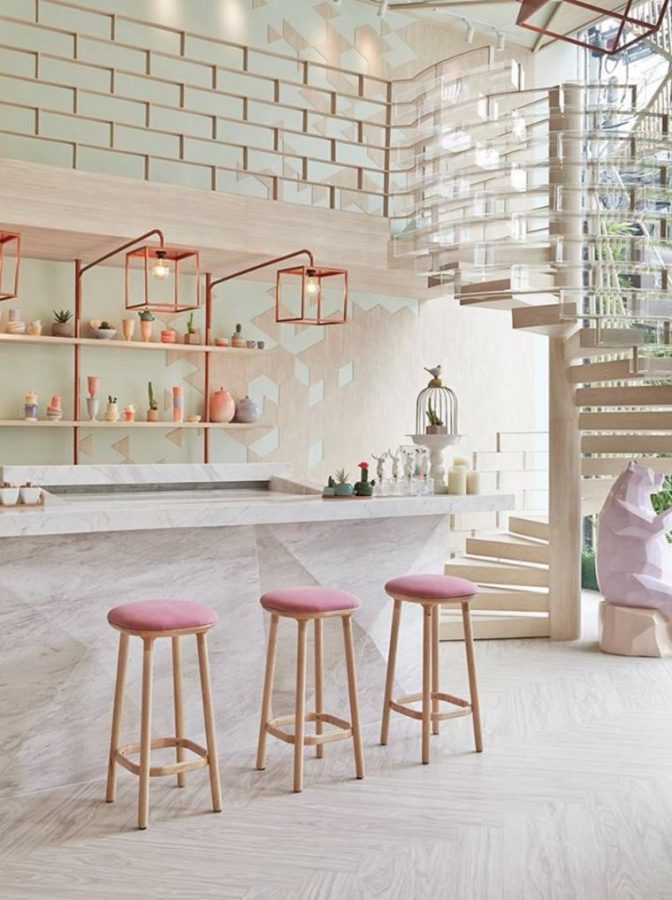 veined marble in the kitchen