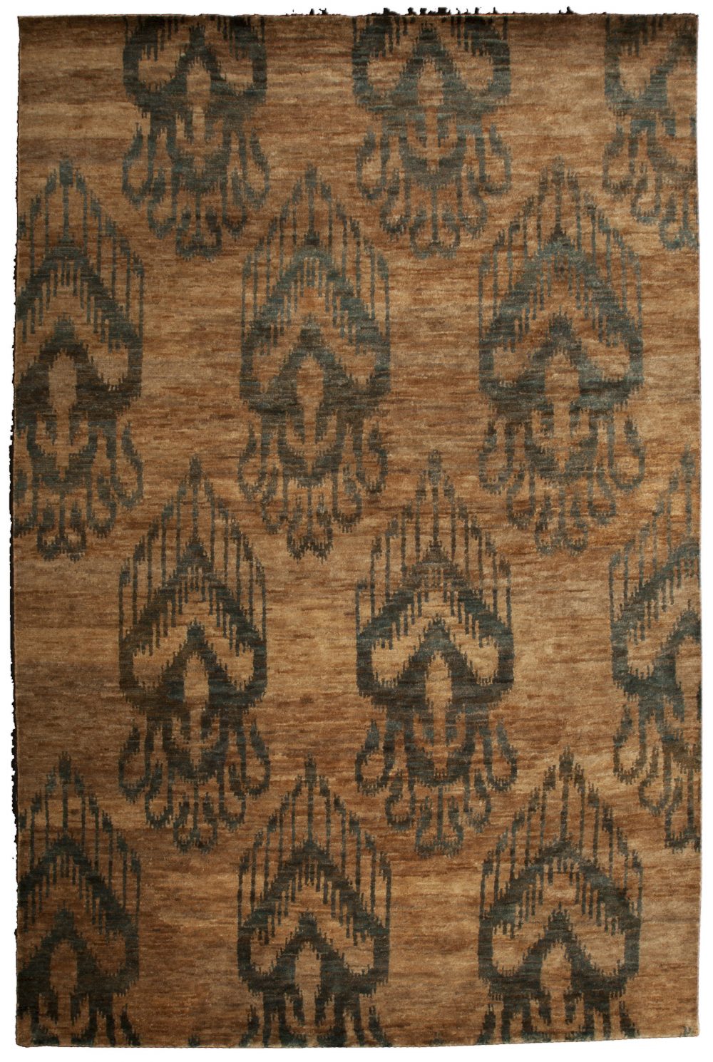Doris Leslie Blau Collection Abstract Handmade Beige, Brown Ikat 15 Rug N10147