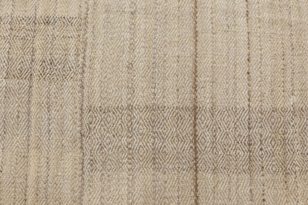 Persian Mazandaran Hand Knotted Wool Kilim Rug in Sandy Beige Shade BB6439