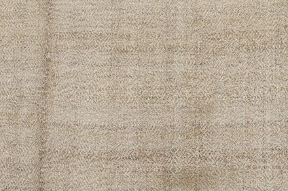 Mid-20th Century Persian Mazandaran Sandy Beige Hand Knotted Wool Kilim Rug BB6422