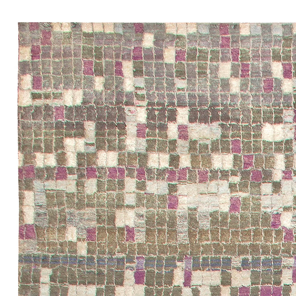 Doris Leslie Blau Collection Modern Geometric Pool Tile Handmade Wool Rug N10748