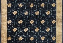 Early 20th Century Floral <mark class='searchwp-highlight'>Chinese</mark> Beige and Navy Blue Handmade Wool Carpet BB4090