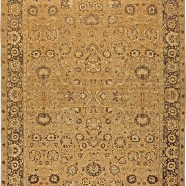 Amritsar Indian Antique Allover Warm Tan Hand-Knotted Wool Rug – Circa 1920 BB5769