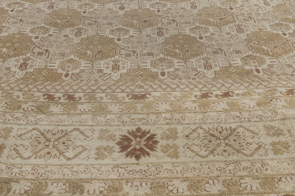 Early 20th Century Indian Amritsar Brown Handmade Wool Carpet BB4095