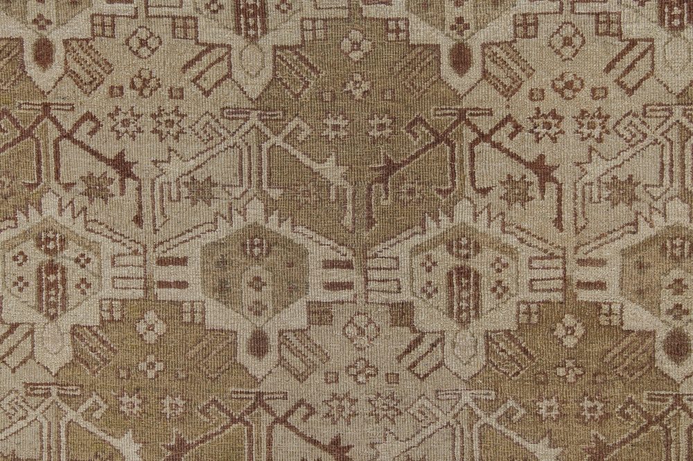 Early 20th Century Indian Amritsar Brown Handmade Wool Carpet BB4095