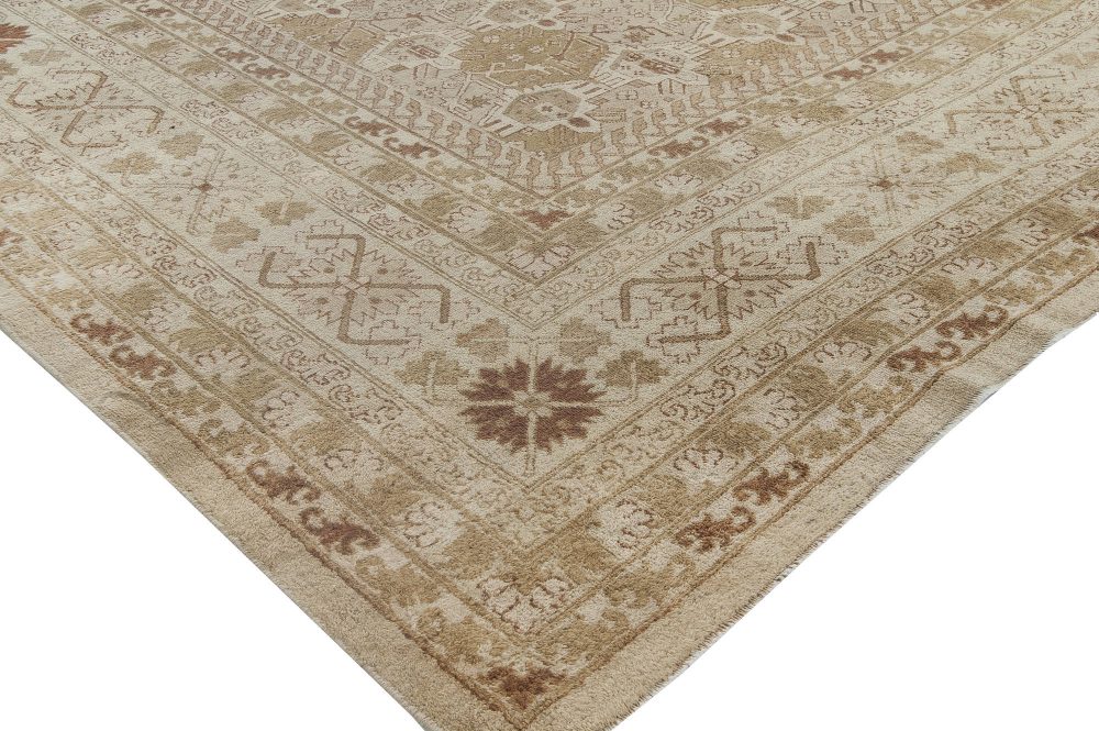Early 20th Century Indian Amritsar Brown Handmade Wool Carpet BB4095