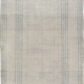 Vintage Indian Dreamy Baby Blue, Ivory Handmade Cotton Rug BB6386