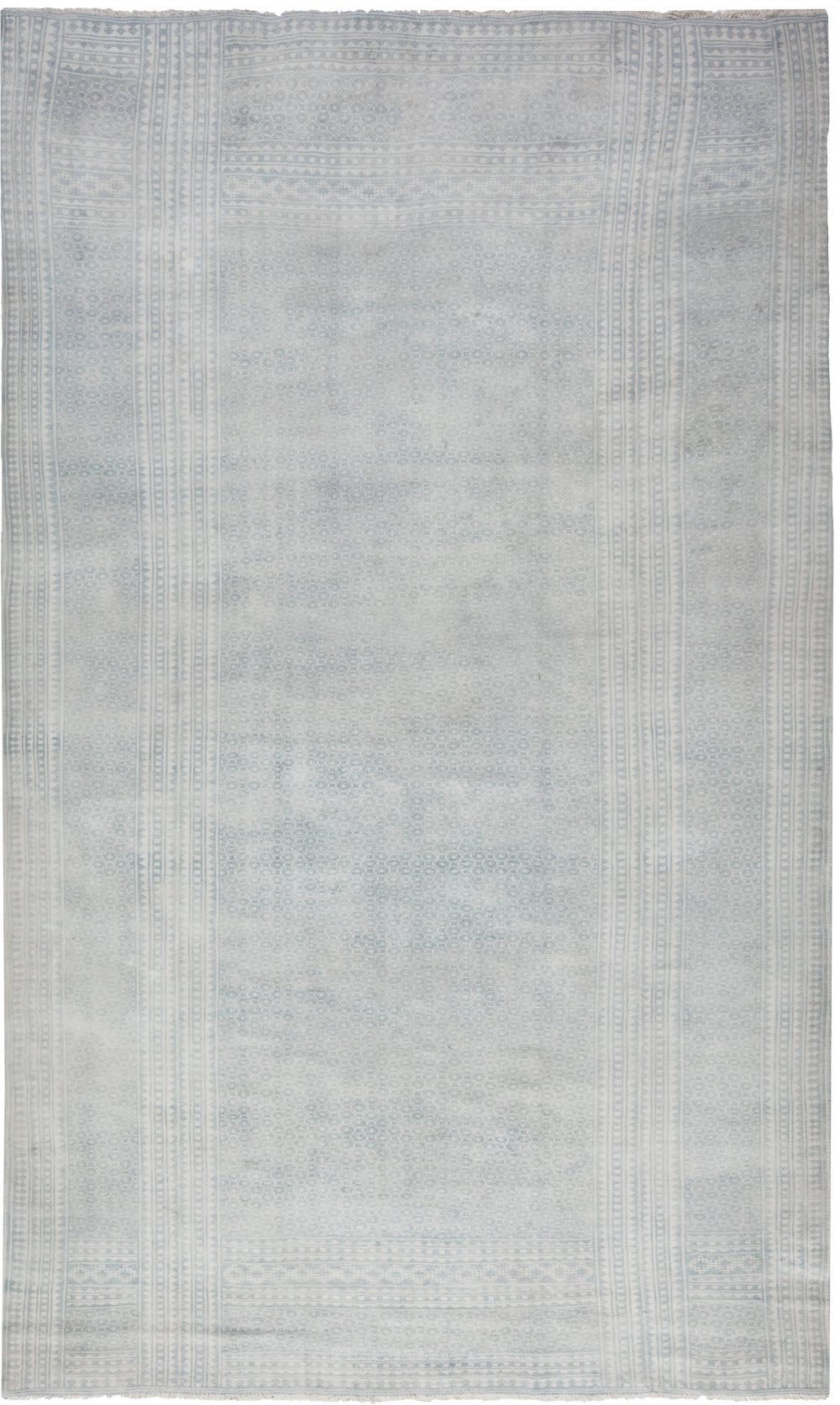 Vintage Indian Cotton Rug in Blue and Ivory BB6528