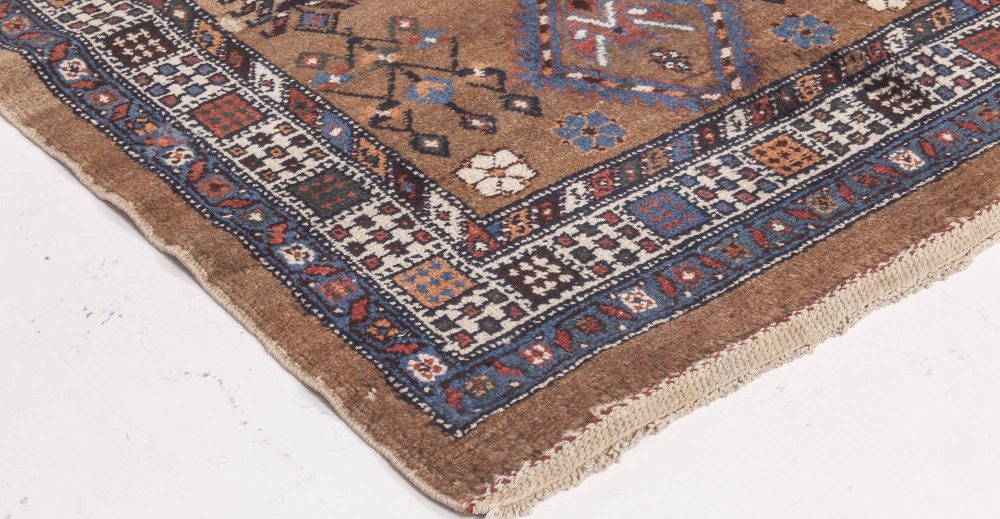 Antique Narrow and Long Diamond Medallions Motifs Persian Hamadan Wool Runner BB3258