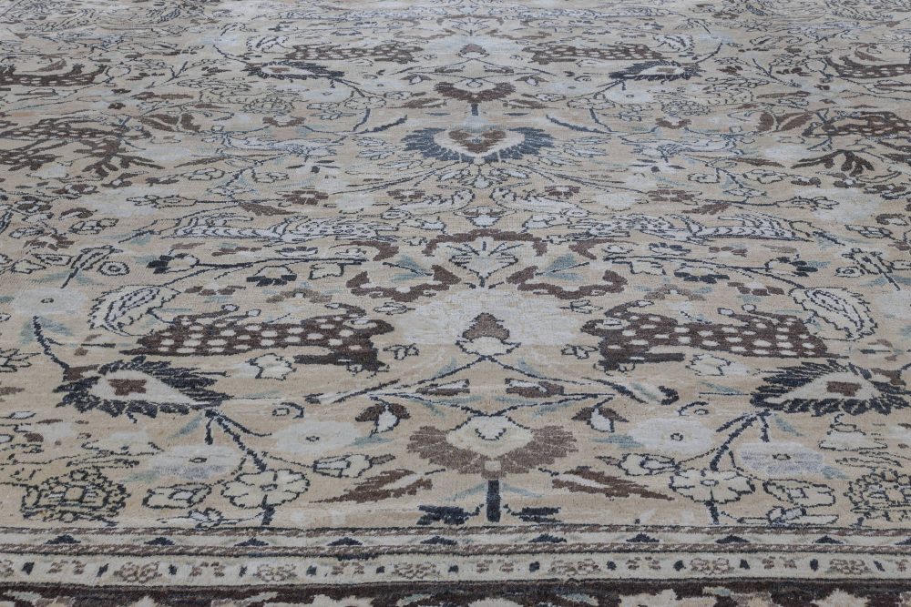 Authentic Persian Meshad Animal, Botanic Design Handmade Wool Rug BB2528