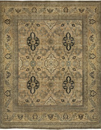 Antique Tabriz Persian Floral Allover Light Beige Hand-Knotted Wool Rug – Circa 1900 BB3325 Antique Tabriz Persian Floral Allover Light Beige Hand-Knotted Wool Rug – Circa 1900 BB3325