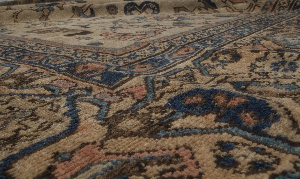 Vintage Sultanabad Beige, Brown, Blue Handmade Wool Rug BB3566