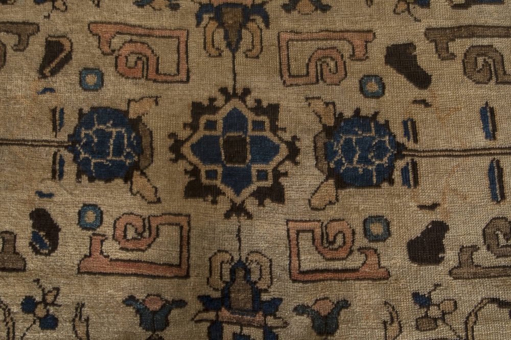 Vintage Sultanabad Beige, Brown, Blue Handmade Wool Rug BB3566