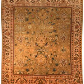 Antique Persian Sultanabad Beige Handwoven Wool Rug BB4057