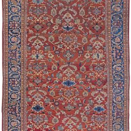 Antique Sultanabad Persian Allover Floral Cream Hand-Knotted Wool Rug – Circa 1900 BB1354