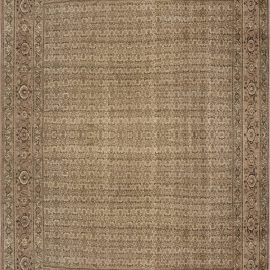 Tabriz Persian Antique Allover Warm Tan Hand-Knotted Wool Carpet – Circa 1920 BB0754
