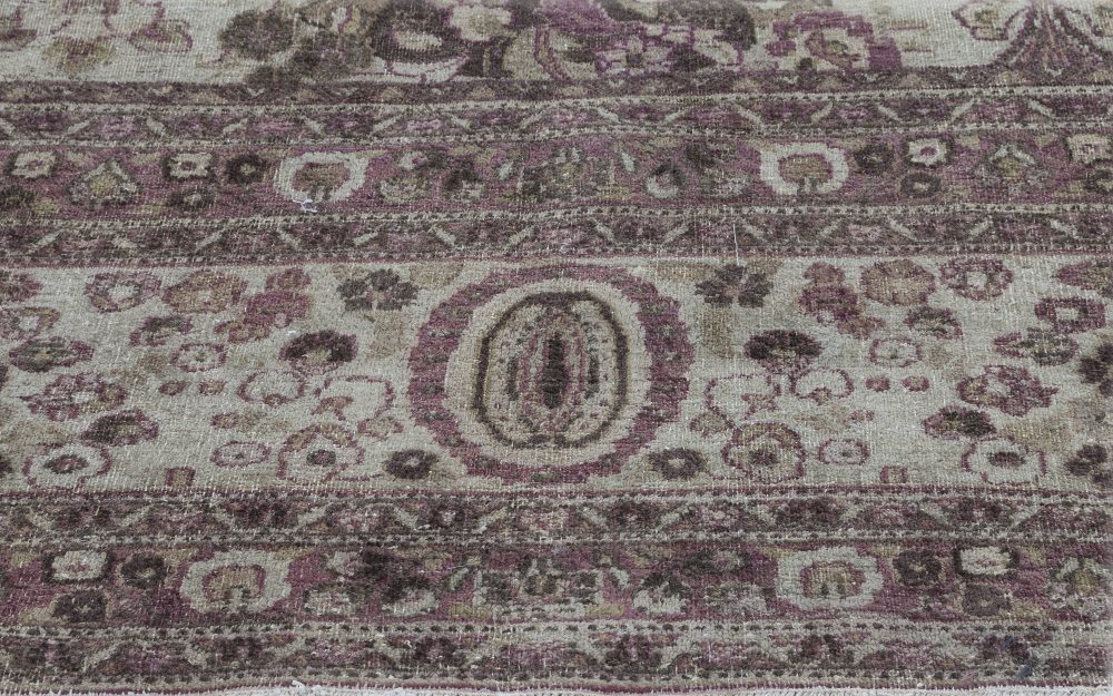 Mid-20th Century Persian Tabriz Beige, Purple Handwoven Wool Rug BB6327