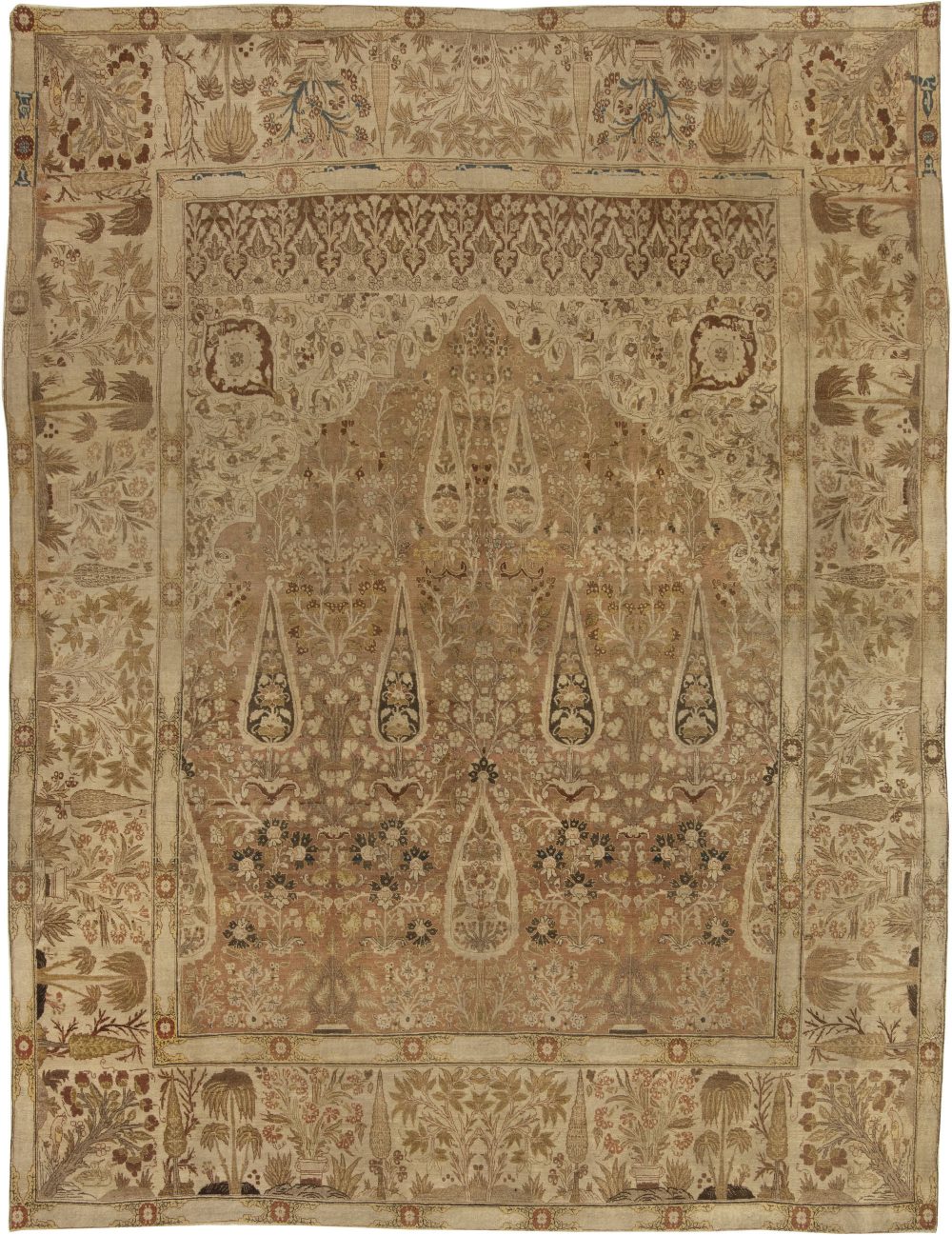 Antique Persian Tabriz Handwoven Wool Rug BB4134