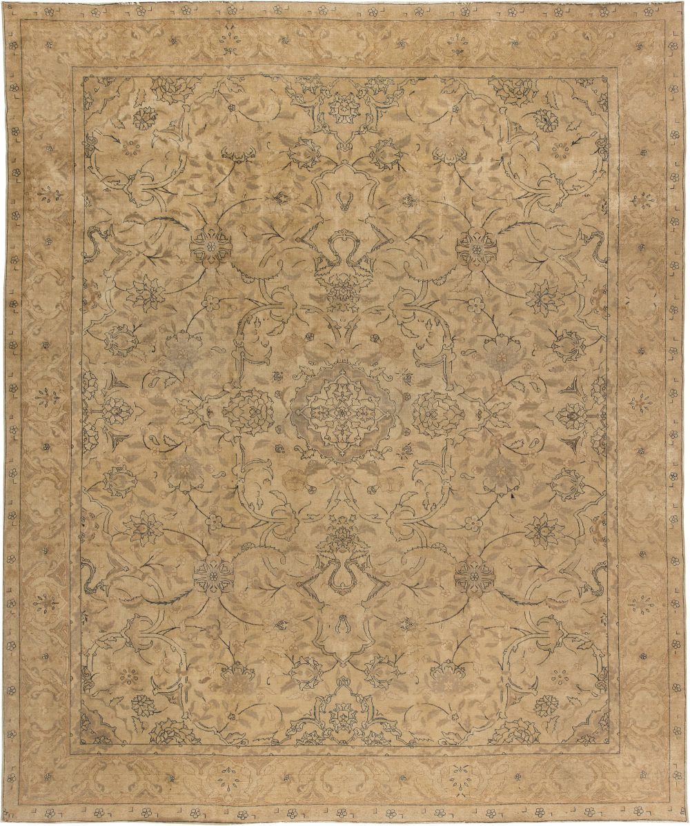 Antique Persian Tabriz Handmade Wool Rug BB4227