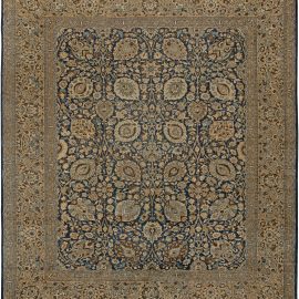 Antique Tabriz Persian Floral Allover Warm Tan Hand-Knotted Wool Rug – Circa 1900 BB1665