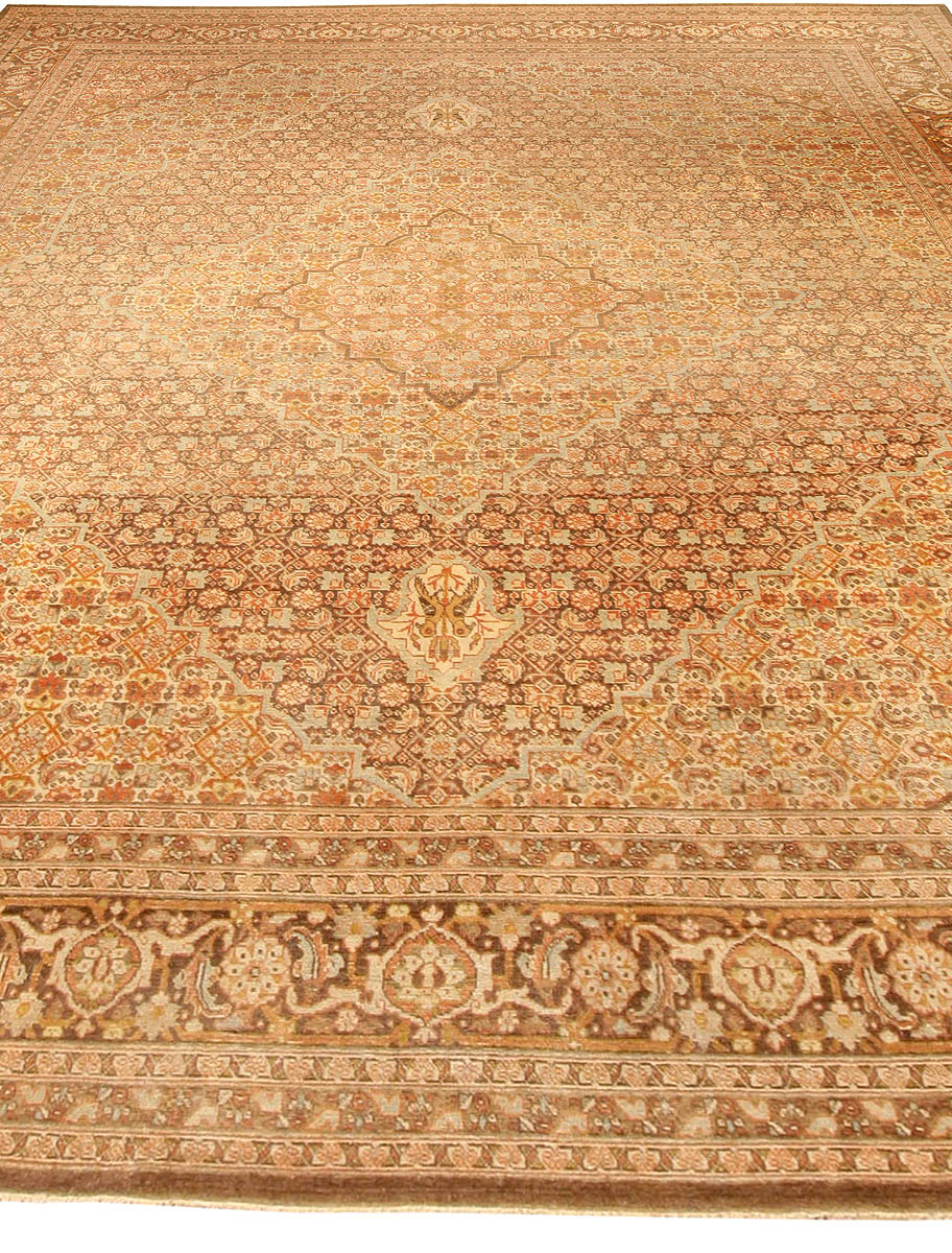 Fine Antique Persian Tabriz Botanic Handmade Wool Rug BB4105