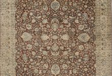 Antique Persian Tabriz Brown, Blue Handmade Wool Rug BB4639