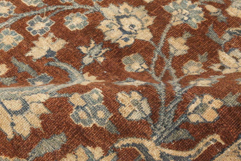 Antique Persian Tabriz Brown, Blue Handmade Wool Rug BB4639