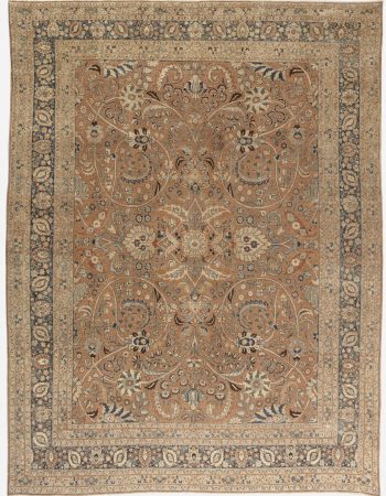 Antique Tabriz Persian Floral Allover Light Beige Hand-Knotted Wool Rug – Circa 1900 BB3325 Antique Tabriz Persian Floral Allover Light Beige Hand-Knotted Wool Rug – Circa 1900 BB3325
