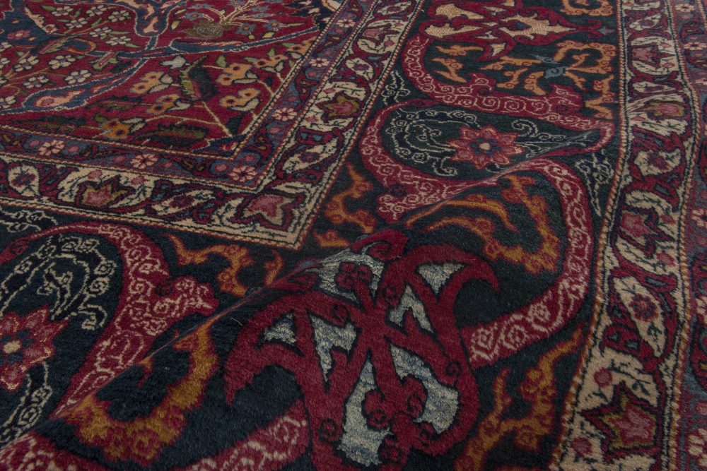 Antique Persian Tabriz Park Silk Carpet. BB6375