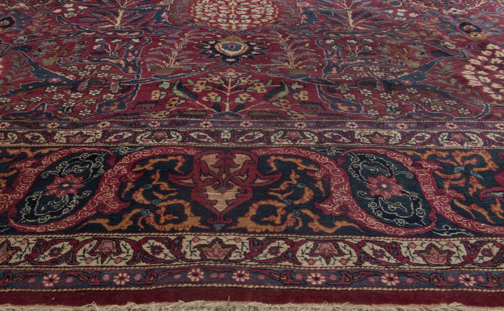 Antique Persian Tabriz Park Silk Carpet. BB6375