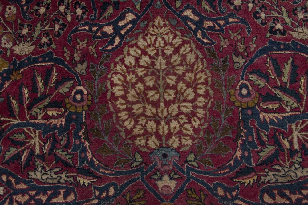 Antique Persian Tabriz Park Silk Carpet. BB6375