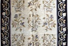 Antique Russian Bessarabian Botanic White Background Rug BB2121