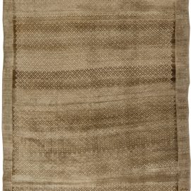 Antique Turkish Oushak Beige and Brown Handwoven Wool Rug BB5024