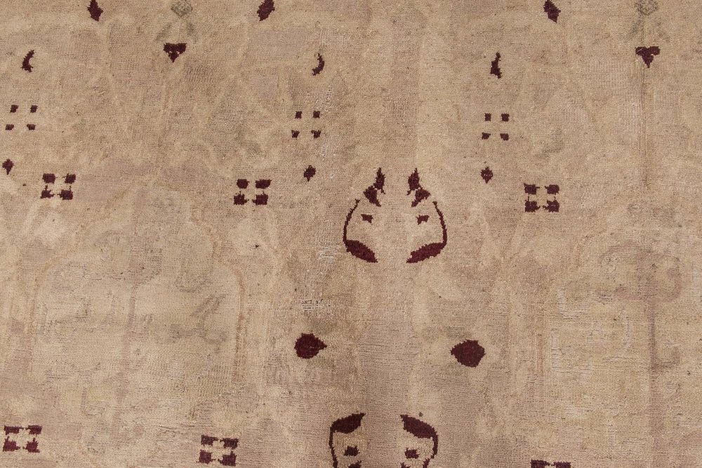 Authentic 19th Century Indian Agra Handmade Wool Carpet BB2840