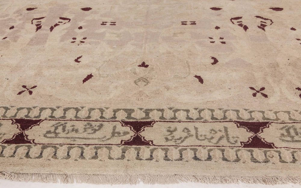 Authentic 19th Century Indian Agra Handmade Wool Carpet BB2840