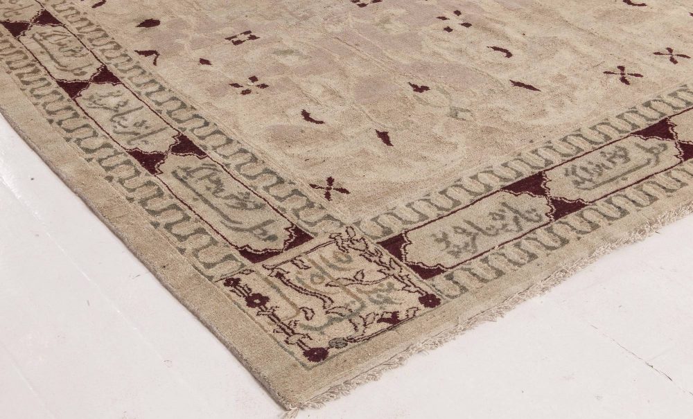 Authentic 19th Century Indian Agra Handmade Wool Carpet BB2840