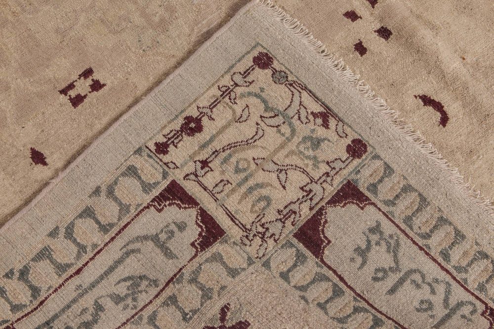 Authentic 19th Century Indian Agra Handmade Wool Carpet BB2840