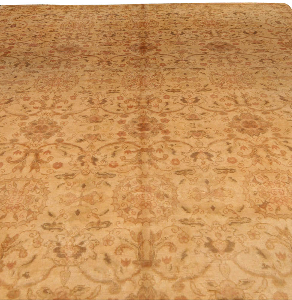 Antique Indian Amritsar Botanic Handmade Wool Rug BB1694