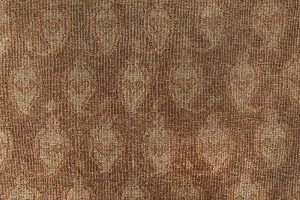 Fine Antique Indian Amritsar Brown Handmade Wool Rug BB4298