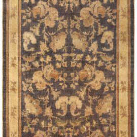 Midcentury Indian Brown and Beige Pashmina Wool Rug BB4912