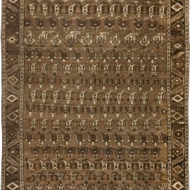 Antique Persian Heriz Brown Handmade Wool Rug BB2018