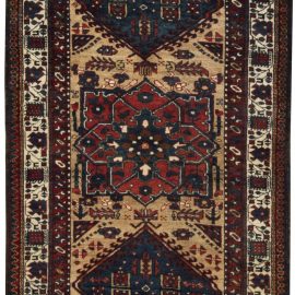 Antique Persian Hamadan Long & Narrow Geometric Floral Handmade Wool Runner BB3287