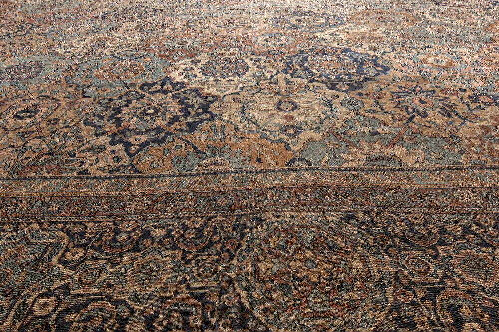 Fine Antique Persian Kirman Botanic Handmade Wool Rug BB4644