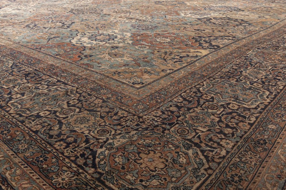 Fine Antique Persian Kirman Botanic Handmade Wool Rug BB4644