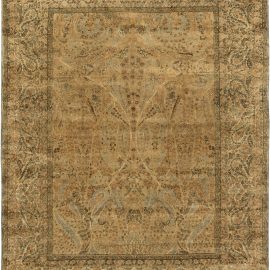 Kirman Persian Antique Allover Floral Warm Tan Hand-Knotted Wool Rug – Circa 1920 BB6391