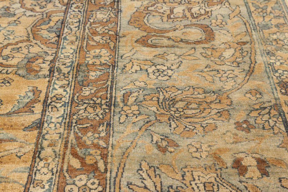 Antique Persian Kirman Botanic Handmade Wool Rug BB2841