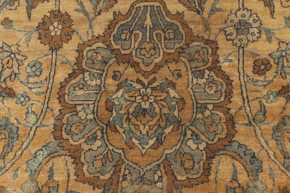 Antique Persian Kirman Botanic Handmade Wool Rug BB2841