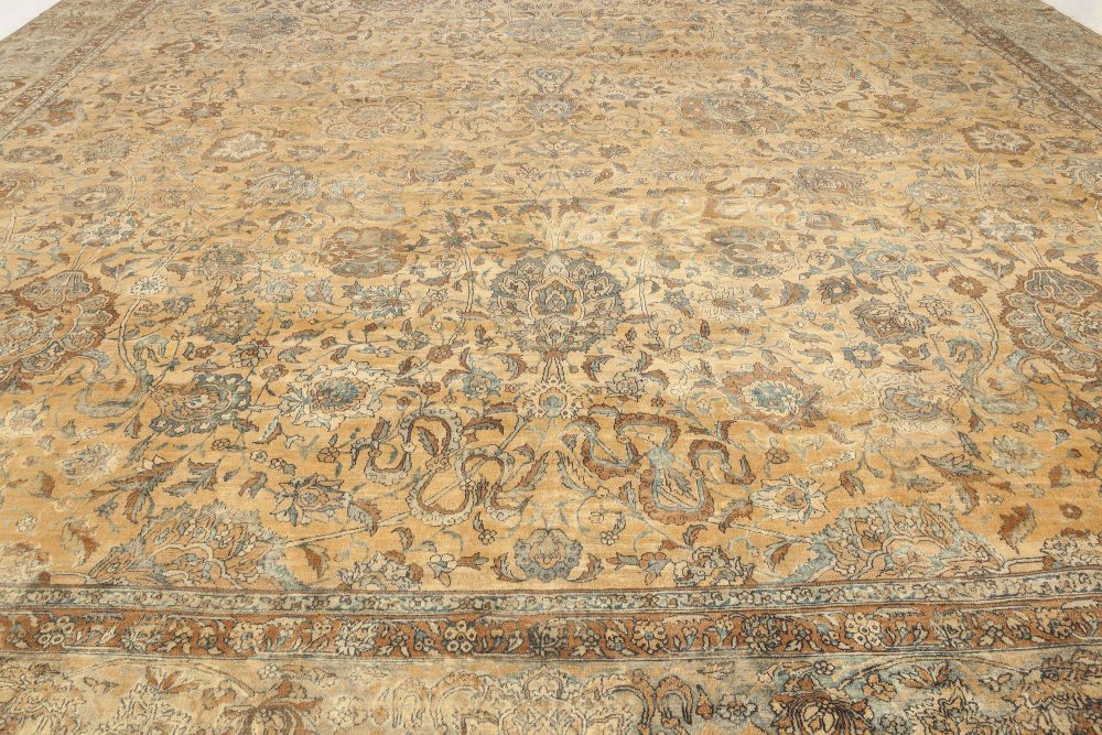 Antique Persian Kirman Botanic Handmade Wool Rug BB2841