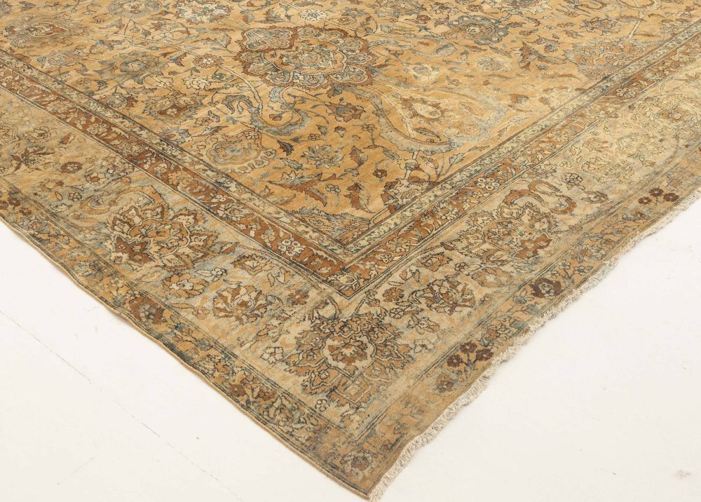 Antique Persian Kirman Botanic Handmade Wool Rug BB2841