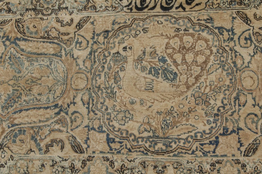 Authentic Persian Kirman Botanic Handmade Wool Rug BB2659